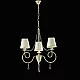 Lampadario classico Elegant 3 luci ferro avorio con cristalli e paralumi avorio